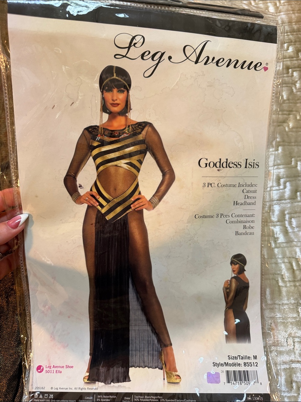 Leg Avenue Black and Gold Goddess Isis Costume Dress